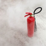 fire extinguisher with dense smoke